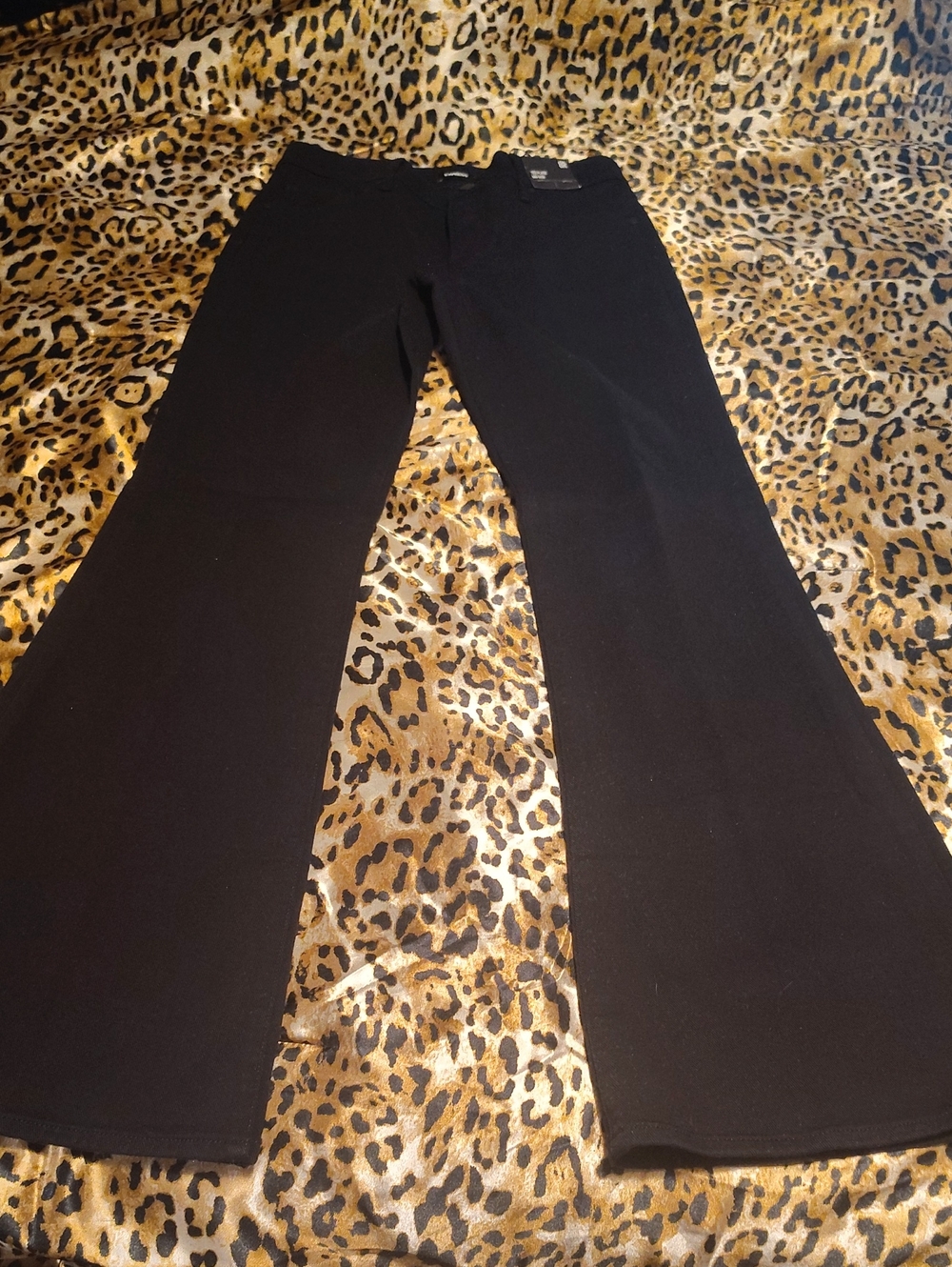 Express Black Flared Wide-Leg Jeans